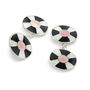 Black, White And Pink Enamel And Silver Cufflinks, thumbnail 2 of 3