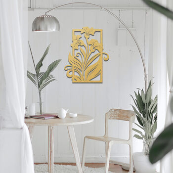 Elegant Iris Wooden Wall Art Stylish Botanical Panel, 7 of 11