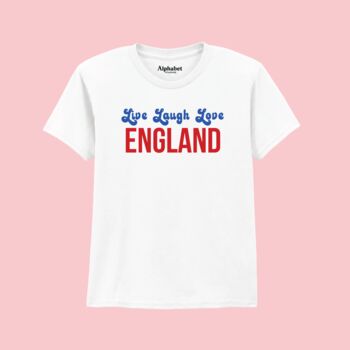 Live Laugh Love England Football Baby Tee T Shirt, 2 of 4