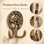 Vintage Brass Horse Wall Hooks Set Of Two, thumbnail 6 of 7