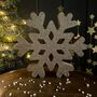 Wooden Cut Out Large Snowflake Decoration, thumbnail 1 of 2