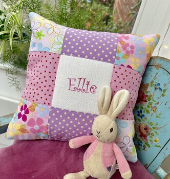 Pink And Purple Name Cushion, 3 of 8