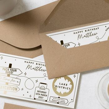 Personalised Weekend Away Scratch Reveal Gift Voucher, 9 of 9