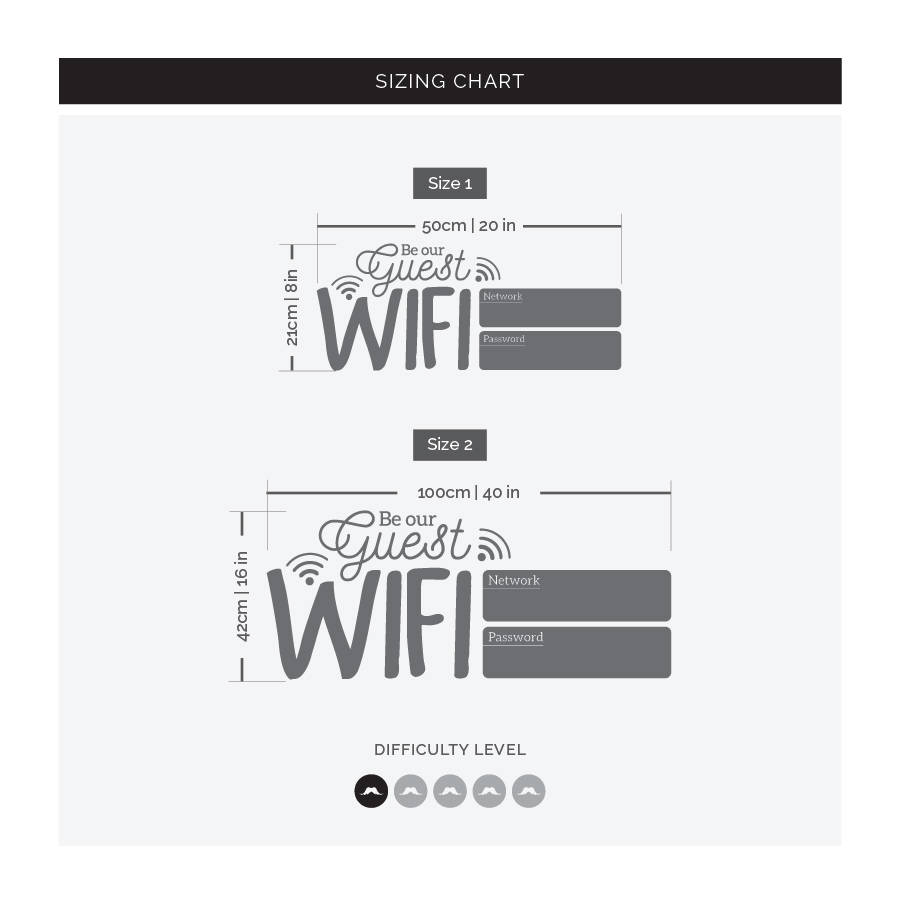 write and erase guest wifi password sign wall sticker by 