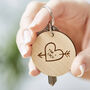Carved Heart Personalised Valentine's Key Ring, thumbnail 1 of 2