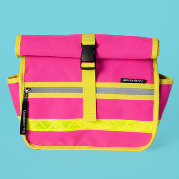 Neon Rolltop Handlebar Bag Pink, 3 of 9