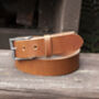 Handmade Leather Belt And Matching Keyring Mens Gift Made In The UK, thumbnail 9 of 11