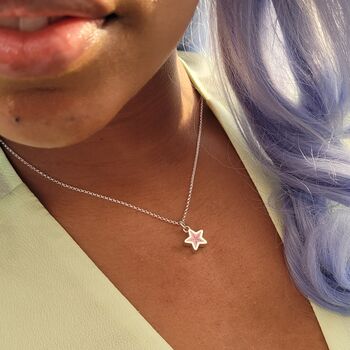 Geometric Pink Star Charm Necklace, 4 of 11
