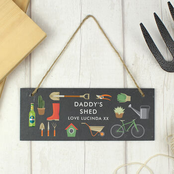 Personalised Gardener's Hanging Slate Plaque Wall Sign, 5 of 6