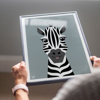 Personalised Children's Zebra Art Print, 5 of 7