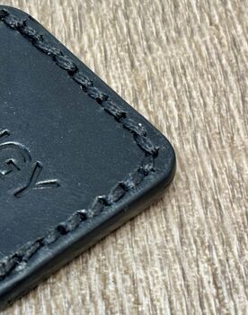 Personalised Leather Keyring, Black, 6 of 7
