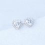 9ct White Gold Heart Cluster Earrings, thumbnail 1 of 4