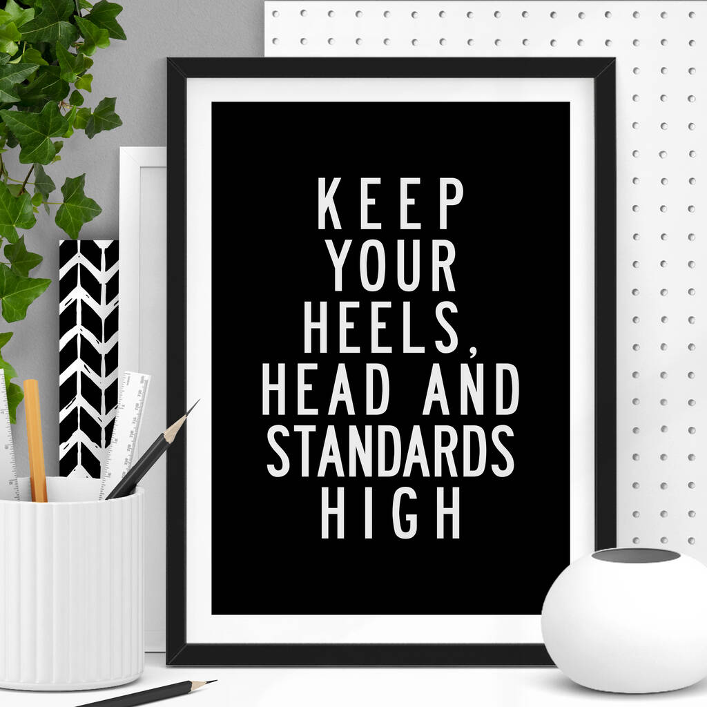  keep Your Head High Typography Quote Print By The Motivated Type 