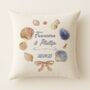 Personalised Sea Shells Engagement, Wedding Or Anniversary Cushion, thumbnail 1 of 2