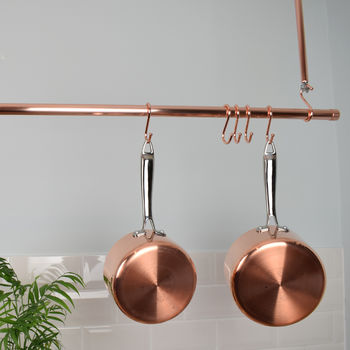 Copper Ceiling Pot And Pan Rail/Rack, 3 of 5