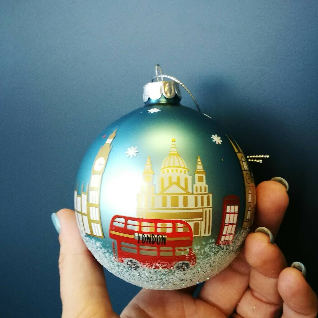 Ice Blue London Landmark Glass Bauble By Posh Totty Designs Interiors