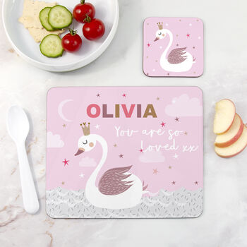 Personalised Kid's Swan Placemat Set, 2 of 6