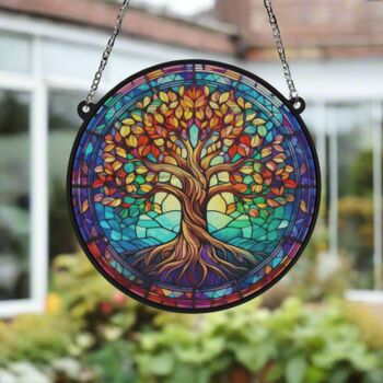 Tree Of Life Stained Glass Effect Suncatcher, 5 of 6