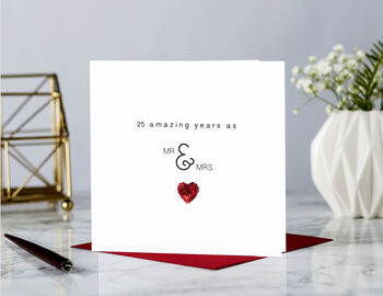 Any Year Bespoke Wedding Anniversary Card, 3 of 3
