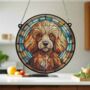 Poodle Red Stained Glass Effect Suncatcher, thumbnail 4 of 6