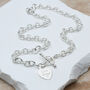 Personalised Sterling Silver Heart T Bar Necklace, thumbnail 2 of 8