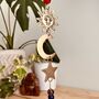 Recycled Brass Sun Moon And Star Chakra Hanging Bell, thumbnail 3 of 8