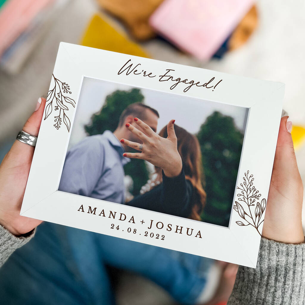 Personalised Engagement Picture Frame Photo Gift By Secret Creation