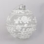 G Decor Glass Bauble With White And Silver Patterning, thumbnail 3 of 4