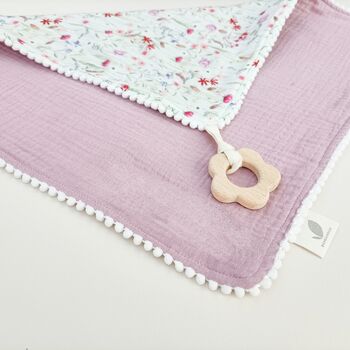 Organic Baby Comforter And Wooden Teether, 4 of 9