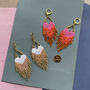 Customisable Handmade Love Heart Shaped Fringe Earrings, thumbnail 1 of 12
