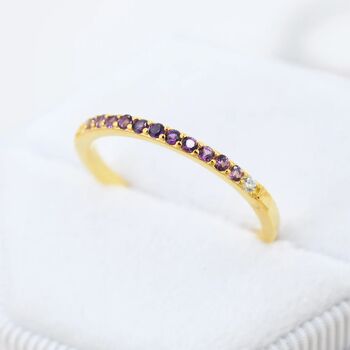 Amethyst Purple Ombre Half Eternity Ring, 4 of 11