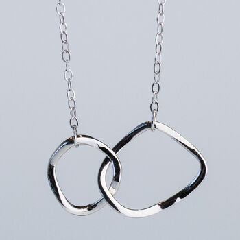 Sterling Silver Interlocking Circles Pendant Necklace, 2 of 8