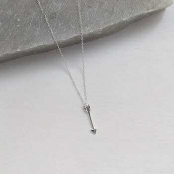 Sterling Silver Arrow Charm Necklace, 2 of 7