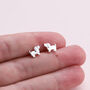 'Home Is' Sterling Silver Puppy Dog Ear Studs, thumbnail 4 of 5