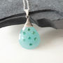 Chalcedony And Pave Emerald Silver Necklace, thumbnail 3 of 4