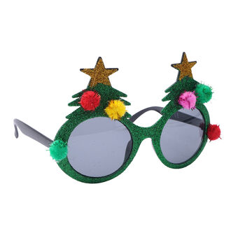 Set Of Two Glitter Christmas Tree Novelty Glasses, 2 of 4