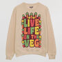 Live Life On The Veg Women's Slogan Sweatshirt, thumbnail 3 of 3