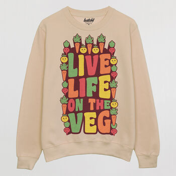 Live Life On The Veg Women's Slogan Sweatshirt, 3 of 3