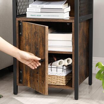 Bedside Table With Open Shelf And Storage Cabinet, 2 of 9