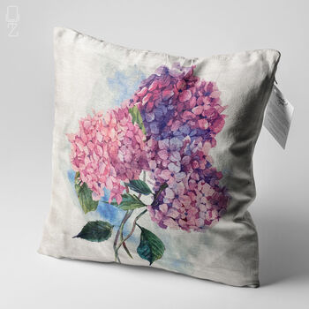 Hydrangea Floral Cushion Covers Blue And Pink Colours, 5 of 7