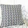 Navy Cow Parsley Linen Cushion, thumbnail 5 of 6