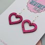 Love Heart Small Glitter Resin Earrings, thumbnail 11 of 12