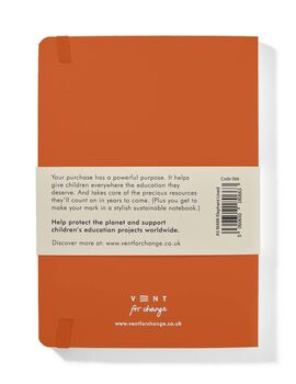 Orange A5 Recycled Leather Lined Notebook, 2 of 5