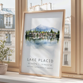 USA Travel Landmarks Print Of Lake Placid New York, 2 of 7