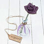 Personalised Handmade Single Large Linen Rose With Vase, thumbnail 1 of 4