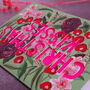 Christmas Kisses Cherry Floral Papercut Christmas Card, thumbnail 4 of 7