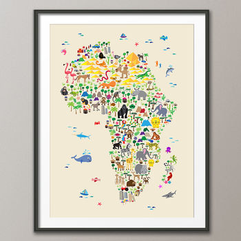 Animal Map Of Africa Childrens Print, 6 of 6