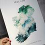 Personalised Ireland Gold Watercolour Map Giclee Print, thumbnail 5 of 9