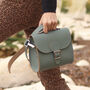 Leather Satchel Shoulder Bag In Stormy Sea Grey, thumbnail 3 of 6