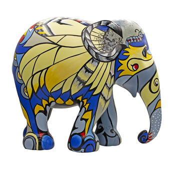 Hand Painted Butterfly Celebration Collectible Elephant, 2 of 10